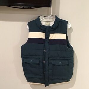 Stylish Kids Puffer Vest - Teal and Cream